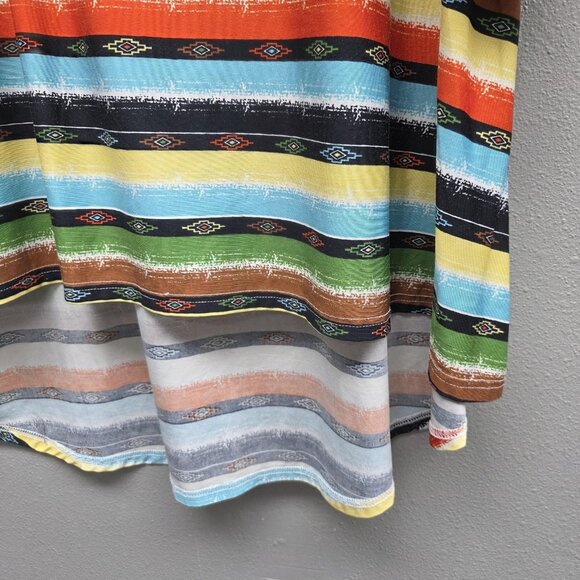 Southern Charm Shirt Womens 2XL Multicolor V Neck Tunic Aztec Stripe 3/4 Sleeve - Picture 3 of 10